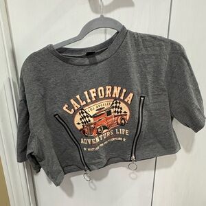 Gray California crop top